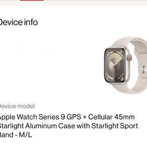 Apple Watch Series 9 with Starlight Case and Band